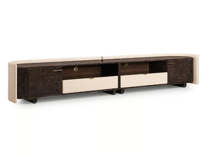 ECLIPSE - Leather TV cabinet with drawers - Cabinet by Turri