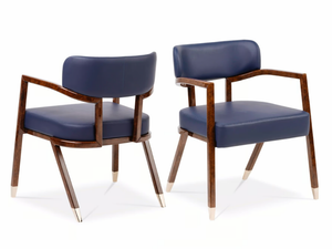 MADISON - Upholstered leather chair with armrests - Chair by Turri