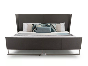 MILANO - Leather double bed - Bed frame by Turri