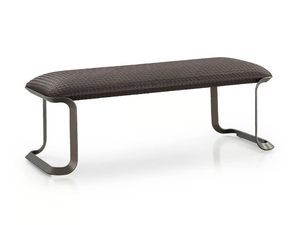 MILANO - Upholstered leather bench - Bench by Turri