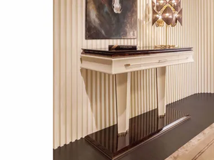 NOIR - Rectangular leather console table - Console by Turri