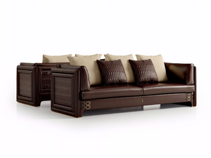 NUMERO TRE - 3 seater leather leisure sofa - Sofa by Turri