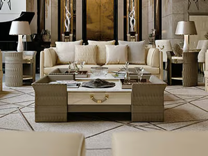 NUMERO TRE - Low rectangular marble coffee table - Coffee table by Turri