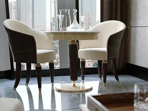 NUMERO TRE - Upholstered leather easy chair with armrests - Armchair by Turri