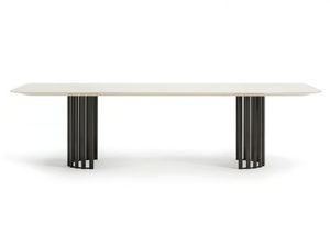 ROMA - Rectangular marble and metal table - Table by Turri