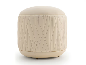 ROMA - Round leather pouf - Pouf by Turri