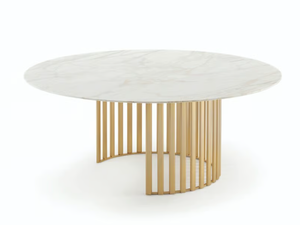 ROMA - Round marble and metal table - Table by Turri