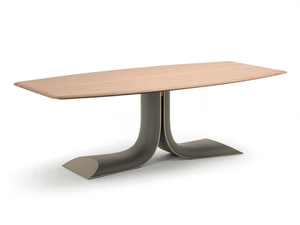 SOUL - Rectangular leather and wooden table - Table by Turri