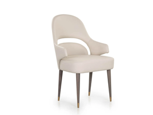 VINE - Upholstered leather chair with armrests - Chair by Turri