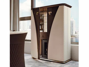 VOGUE - Leather and wood bar cabinet - Cabinet by Turri