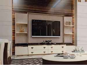 VOGUE - Leather TV cabinet with drawers - Cabinet by Turri
