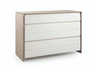ZERO - Leather chest of drawers with integrated handles - drawer by Turri