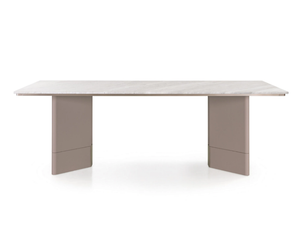 ZERO - Rectangular marble and leather table - Table by Turri