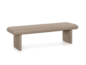 ZERO - Upholstered leather bench - Bench by Turri