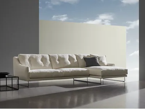 ASCOT - Sled base fabric sofa with chaise longue - Sofa by Twils