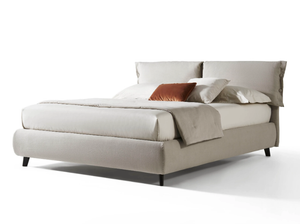 GISELLE - Fabric double bed with upholstered headboard - Bed frame by Twils