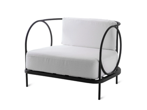 ARIETE - Armchair in galvanized iron and cushions in acrylic fabric - Armchair by Unopiù