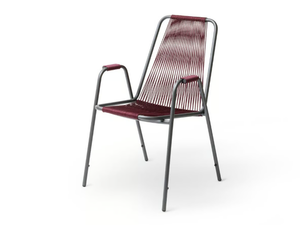 COCO - Powder coated steel and rope chair with armrests - Chair by Unopiù