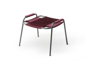 COCO - Powder coated steel and rope garden footstool - Pouf by Unopiù