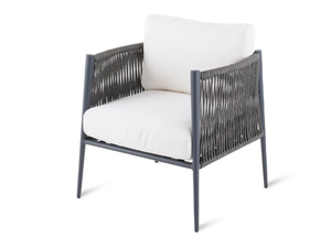 LUCE - Garden armchair in aluminum and polyolefin rope - Armchair by Unopiù