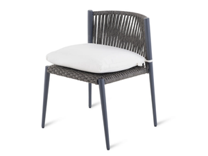 LUCE - Stackable chair in aluminum and polyolefin rope - Chair by Unopiù