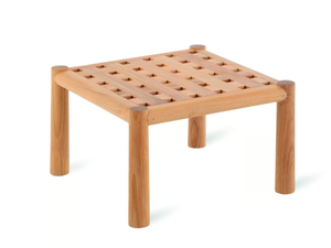PEVERO - Square low teak garden side table - Side table by Unopiù