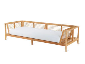 SYNTHESIS - Teak and acrylic fabric garden sofa - Sofa by Unopiù