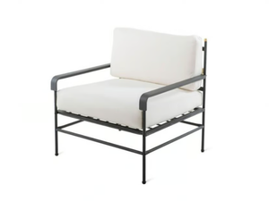 TOSCANA - Garden armchair in galvanized iron and acrylic fabric - Armchair by Unopiù