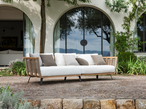 WELCOME - Garden sofa in teak and rope - Sofa by Unopiù