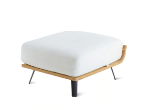 WELCOME - Square teak garden pouf - Pouf by Unopiù