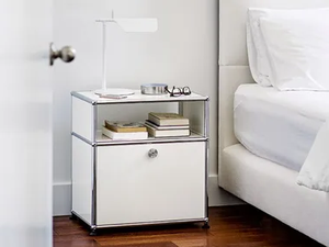 USM HALLER - Rectangular steel bedside table - Side table by USM