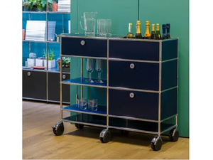 USM HALLER SERVING CART - Metal trolley with drawers - drawer by USM