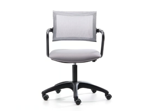 EXPO LIGHT GUEST - Swivel chair with aluminum base and mesh back - Office Chair by VAGHI