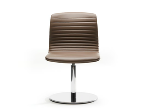UNION GUEST - Upholstered chair with swivel base in stainless steel - Chair by VAGHI