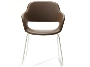 WIZARD - Sled base upholstered chair with armrests - Chair by VAGHI