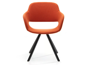 WIZARD - Upholstered chair with armrests and steel base - Chair by VAGHI