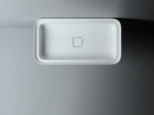 CAMEO - Countertop rectangular single ceramic washbasin - Washbasin by Valdama