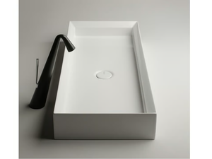 CUT - Countertop rectangular single ceramic washbasin - Washbasin by Valdama