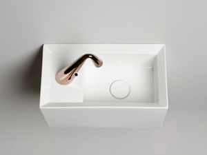 CUT - Rectangular single ceramic washbasin - Washbasin by Valdama
