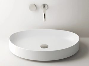 DROP - Oval countertop ceramic washbasin - Washbasin by Valdama
