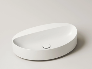 DROP - Oval single countertop ceramic washbasin - Washbasin by Valdama