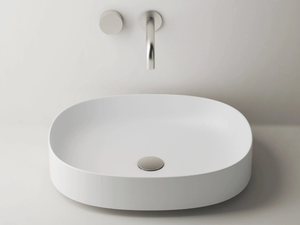 DROP - Oval single countertop ceramic washbasin - Washbasin by Valdama