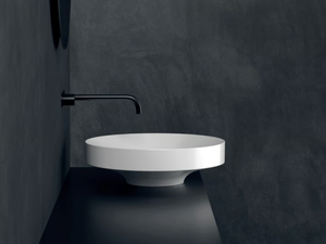 OCCHIO - Countertop round ceramic washbasin - Washbasin by Valdama
