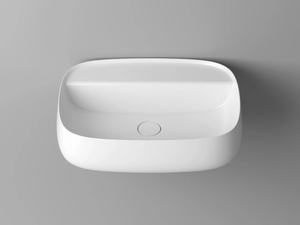 SEED - Rectangular single ceramic washbasin - Washbasin by Valdama
