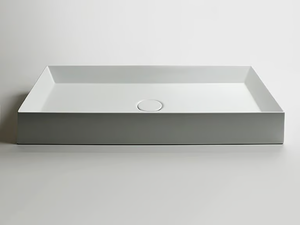 TRACK - Countertop rectangular single ceramic washbasin - Washbasin by Valdama