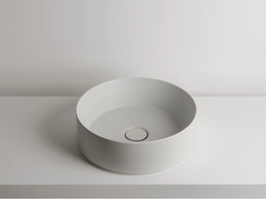 TRACK - Countertop round single ceramic washbasin - Washbasin by Valdama