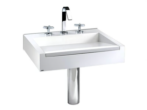 CINCO - Wall-mounted rectangular resin washbasin - Washbasin by Vallvé