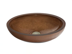 DOLCE OVAL TEXTURE BRONZE - Countertop oval resin washbasin - Washbasin by Vallvé