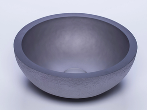 DOLCE ROUND TEXTURE PLATINUM - Countertop round resin washbasin - Washbasin by Vallvé