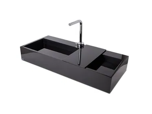 LARGE - Countertop rectangular resin washbasin - Washbasin by Vallvé